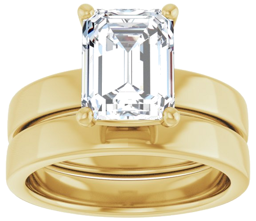 14K Yellow 9x7 mm Emerald Solitaire Engagement Ring Mounting (8)