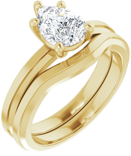 14K Yellow 8x6 mm Pear Solitaire Engagement Ring Mounting (6)
