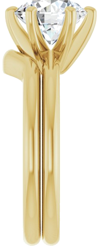 Sužadėtuvių Žiedas „Solitaire“ 585 Geltonojo Aukso Round 8.2mm (9)