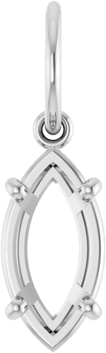 Pakabukas „Solitaire Charm“ 14k white gold Marquise 10mm x 5mm (1)