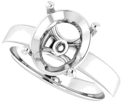 Sužadėtuvių Žiedas „Solitaire“ 14k white gold Oval 11mm x 9mm (5)