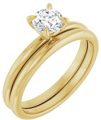 Sužadėtuvių Žiedas „Solitaire“ 10k yellow gold Round 5.2mm (6)