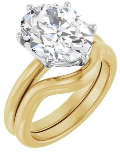 Sužadėtuvių Žiedas 14k yellow/white gold Oval 12mm x 10mm (6)
