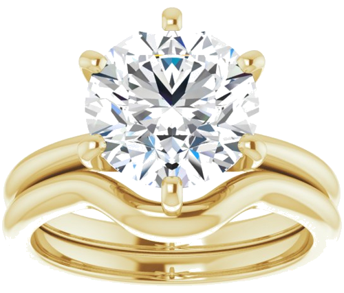 14K Yellow  9.4 mm Round Solitaire Engagement Ring Mounting (8)