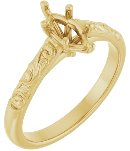 Sužadėtuvių Žiedas „Solitaire“ 14k yellow gold Marquise 8mm x 4mm (1)