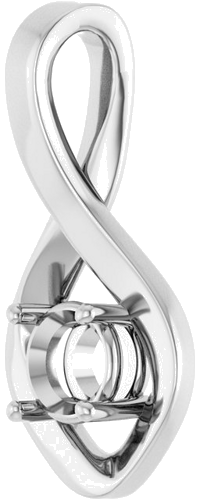 Pakabukas „Infinity-Inspired“ 10k white gold Round 5.2mm (2)