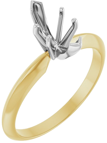 14K Yellow   White 6-Prong 9.3x4.5 mm Marquise V-End Solitaire Ring Mounting (1)