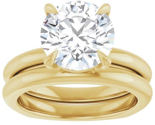 Sužadėtuvių Žiedas „Claw-Prong Euro Shank“ 14k yellow gold Round 9.4mm (8)