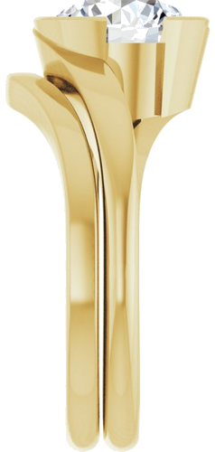 Sužadėtuvių Žiedas „Half-Bezel Solitaire“ 14k yellow gold Round 8.2mm (9)