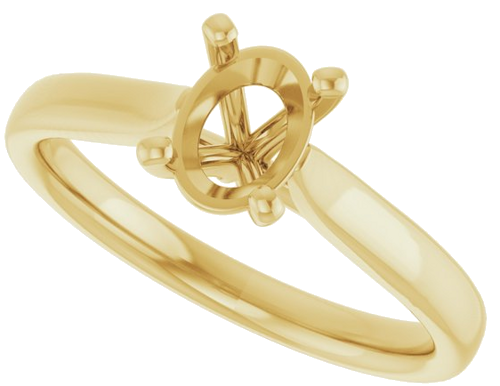 14K Yellow 7x5 mm Oval Engagement Ring Mounting (5)