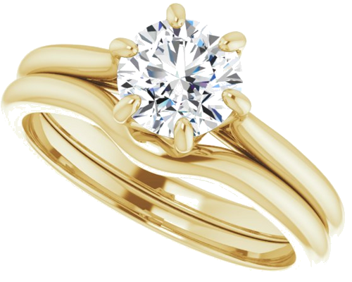 14K Yellow 6.5 mm Round Solitaire Engagement Ring Mounting (10)
