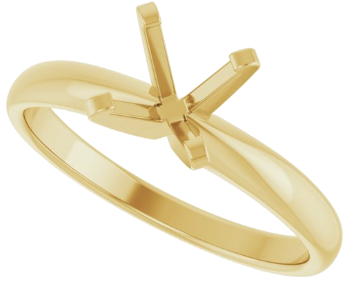 14K Yellow 6.0-6.6 mm Round Solitaire Engagement Ring Mounting (5)
