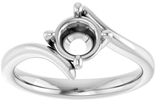 Sužadėtuvių Žiedas „Solitaire“ 585 Baltojo Aukso Round 6.5mm (3)