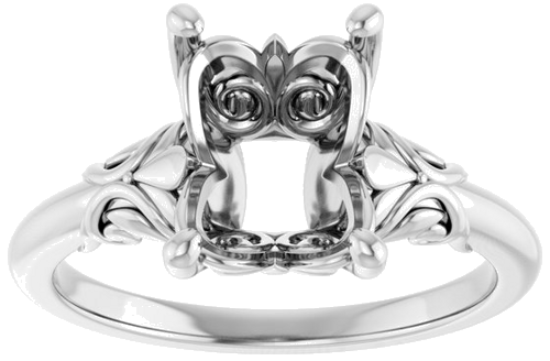 Sužadėtuvių Žiedas „Solitaire“ 14k white gold Emerald 9mm x 7mm (3)