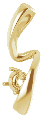 14K Yellow  4.4 mm Round Pendant Mounting (2)