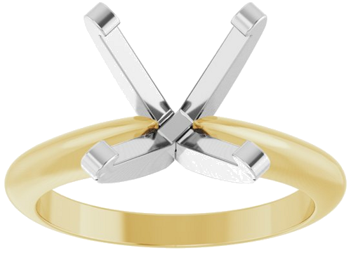 Sužadėtuvių Žiedas „Solitaire“ 14k yellow/white gold Square 7mm (3)