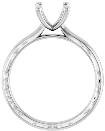 14K White 7.4 mm Round Solitaire Engagement Ring Mounting (2)