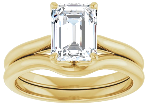 14K Yellow  8x6 mm Emerald Solitaire Engagement Ring Mounting (8)