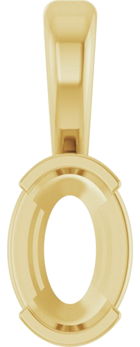 Pakabukas „Half-Bezel Solitaire“ 585 Geltonojo Aukso Oval 6mm x 4mm (1)