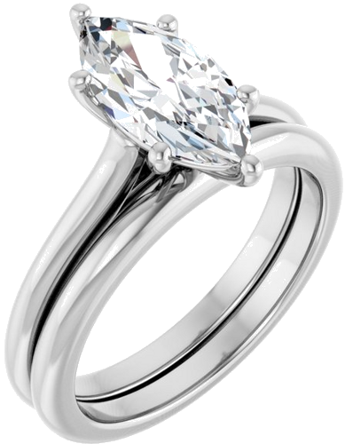 Sužadėtuvių Žiedas „Solitaire“ 585 Baltojo Aukso Marquise 12mm x 6mm (6)