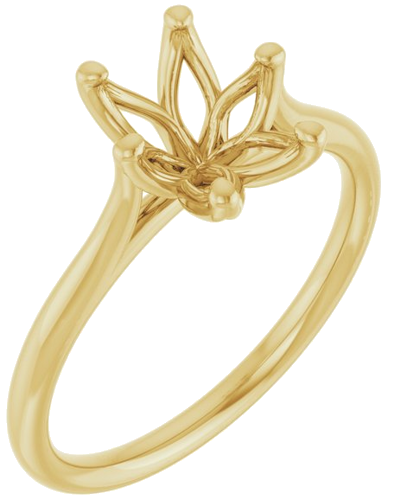 14K Yellow 9x7 mm Oval Engagement Ring Mounting (1)