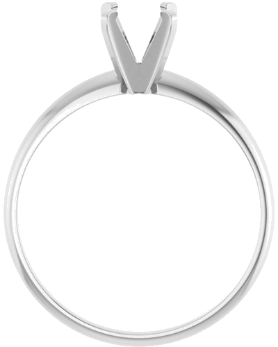 14K White 5.5 mm Round Ultra-Lightweight Solitaire Engagement Ring Mounting (2)