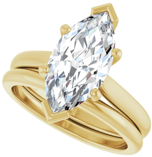 Sužadėtuvių Žiedas 14k yellow gold Marquise 14mm x 7mm (10)