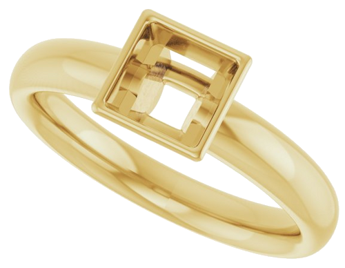 Sužadėtuvių Žiedas „Bezel-Set Solitaire“ 14k yellow gold Square 5mm (5)