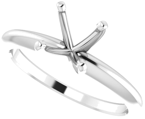 Sužadėtuvių Žiedas „Solitaire“ 585 Baltojo Aukso Round 6.6mm x 7.2mm (5)