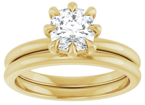 Sužadėtuvių Žiedas „Claw-Prong“ 18k yellow gold Cushion 6mm (8)