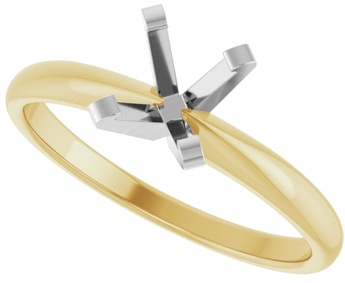 Sužadėtuvių Žiedas „Solitaire“ 585 Baltojo Ir Geltonojo Aukso Emerald 6.5mm x 5mm (5)