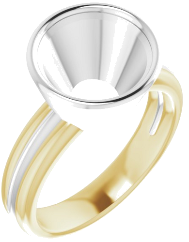 Sužadėtuvių Žiedas „Bezel-Set Solitaire“ 14k yellow/white gold Round 10mm (1)