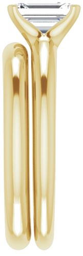 Sužadėtuvių Žiedas „Solitaire“ 585 Geltonojo Aukso Emerald 7mm x 5mm (9)