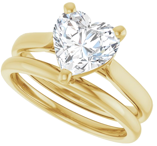 Sužadėtuvių Žiedas „Solitaire“ 585 Geltonojo Aukso Heart Shape 8mm (10)