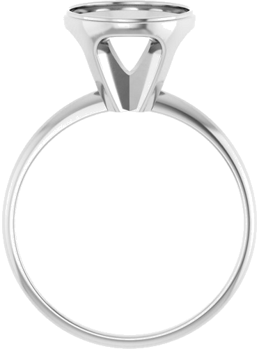 14K White 9 mm Round Solitaire Engagement Ring Mounting (2)