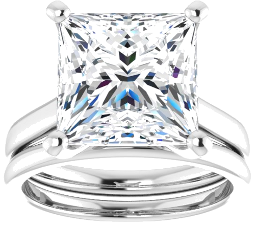 Sužadėtuvių Žiedas „Solitaire“ 585 Baltojo Aukso Square 10mm (8)