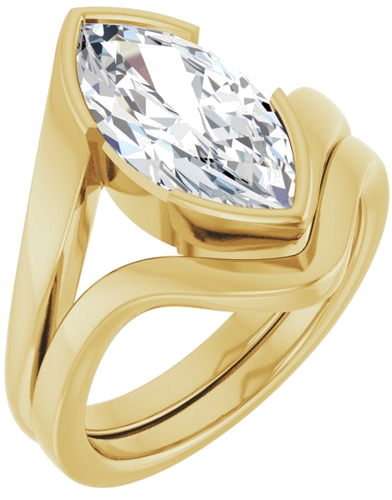 Sužadėtuvių Žiedas „Half-Bezel Solitaire“ 14k yellow gold Marquise 14mm x 7mm (6)