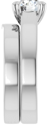 Sužadėtuvių Žiedas „Solitaire“ 585 Baltojo Aukso Round 7mm (9)