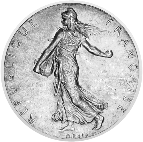 2 франка Франция (1898-1920) серебряная монета (2)