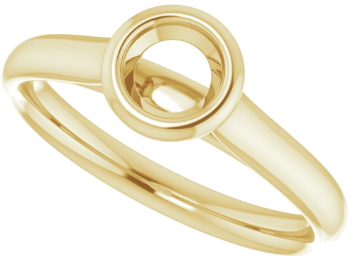 14K Yellow  4.8 mm Round Solitaire Engagement Ring Mounting (5)