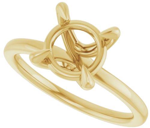 Sužadėtuvių Žiedas 14k yellow gold Round 8mm (5)