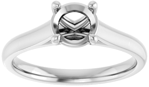 Sužadėtuvių Žiedas „Solitaire“ 585 Baltojo Aukso Round 6.5mm (3)