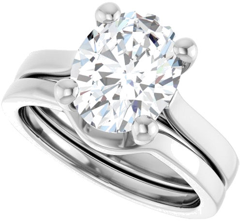 Sužadėtuvių Žiedas 950 Platinos Oval 10mm x 8mm (10)