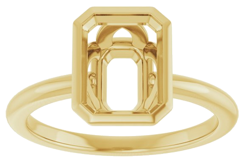 Sužadėtuvių Žiedas „Bezel-Set“ 14k yellow gold Emerald 8.5mm x 6.5mm (3)
