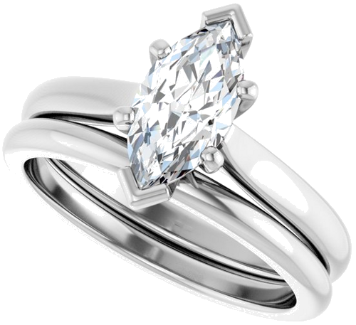Sužadėtuvių Žiedas 14k white gold Marquise 10mm x 5mm (10)