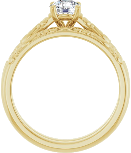 Sužadėtuvių Žiedas „Solitaire“ 14k yellow gold Round 5.2mm (7)