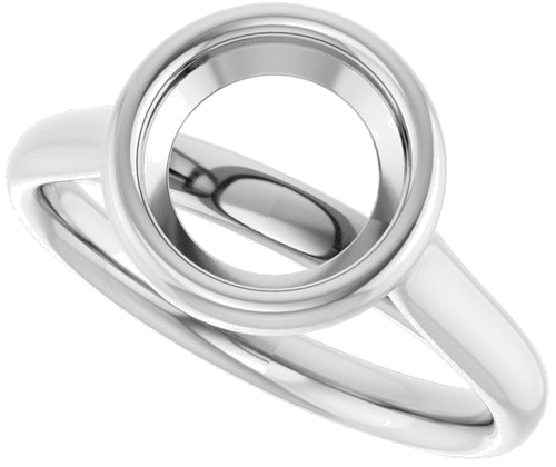 14K White  8 mm Round Solitaire Engagement Ring Mounting (5)