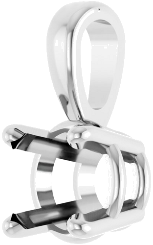 10K White 5 mm Round 4-Prong Pendant Mounting (2)