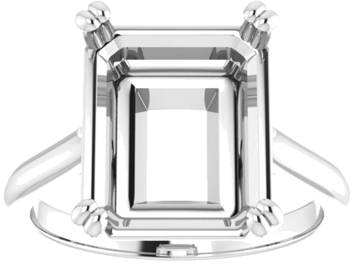 Sužadėtuvių Žiedas „Solitaire“ 950 Platinos Emerald 12mm x 10mm (3)