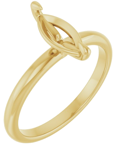 14K Yellow  10x5 mm Marquise Solitaire Engagement Ring Mounting (1)